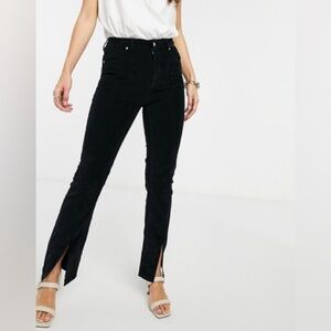 ASOS Corduroy High Rise Cigarette Jeans with Split Front